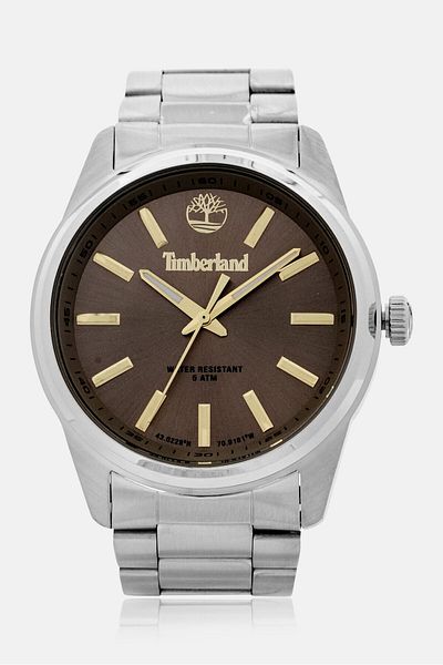 Timberland ساعة رجالية TDWGG0010807 تناظرية من الفولاذ المقاوم للصدأ 45 مم، فضية