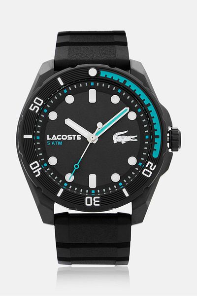 Lacoste Men 2011284 Silicone Analog Watch 35 mm, Black