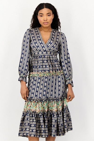 SANDRO Women Floral Print Maxi Dress, Multicolor