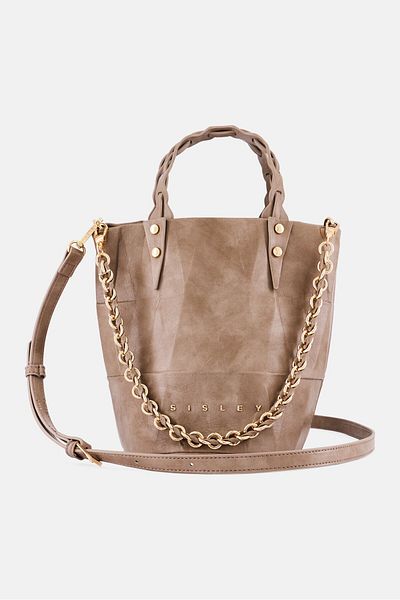 Sisley Women Brand Logo Shoulder Bag, Taupe