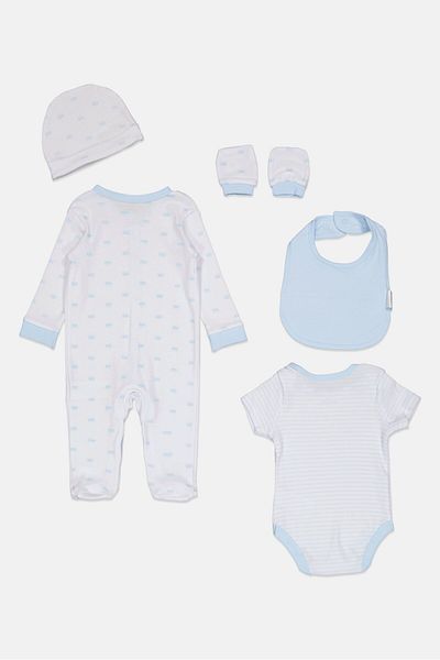 Rock A Bye Baby Boutique Toddlers Boy 5 Pieces Hanging Gift Set, Multicolor
