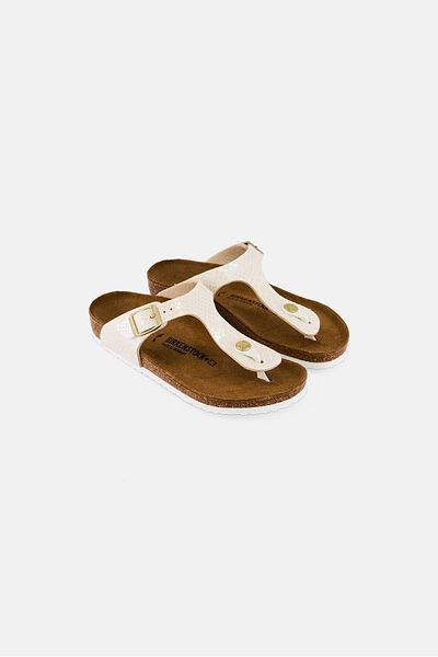 Birkenstock Kids Girl Slip On Cork Sandals, Cream