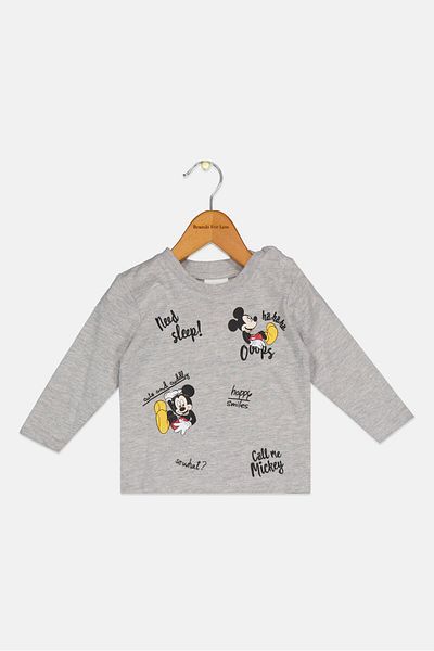 Disney Toddlers Girl Long Sleeve Graphic Print T-shirt, Grey