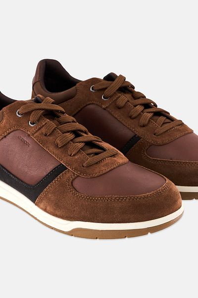 Geox Men U Spherica EC3 Lace Up Sneakers, Brown