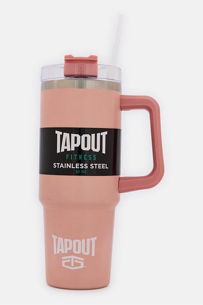Tapout Fitness Stainless Steel Vacuum Insulated Tumbler With Straw 900ml, Pink
