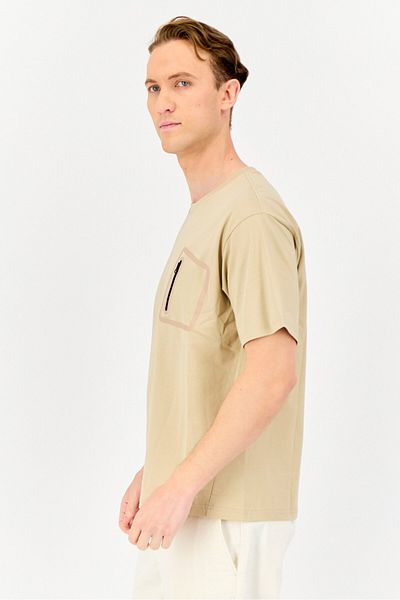 Giordano G-Motion Men Sportswear Fit Short Sleeves Running T-Shirt, Tan