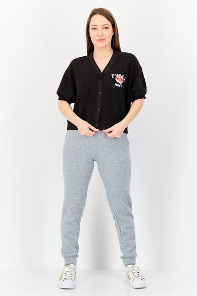 Puma Women Sportswear Fit Short Sleeve Outdoor Sweatshirt, Black