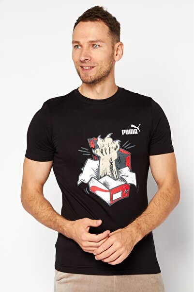 Puma Graphıcs Sneaker Men's Printed T-Shirt Black 67447801