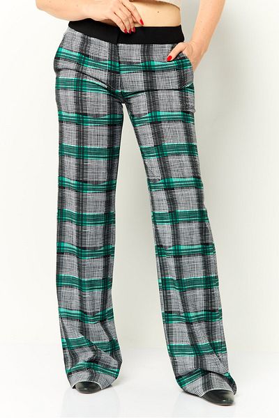 Harmont & Blaine Women Plaid Wide Leg Pants, Multicolor
