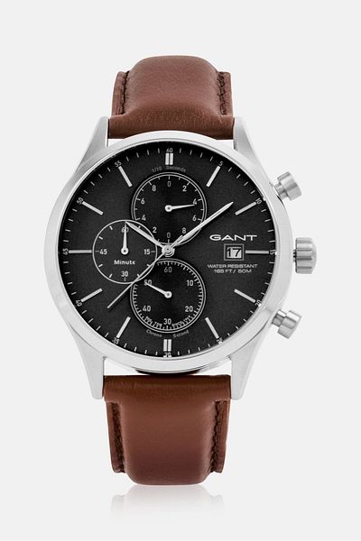 Gant Men G GWW70408 Analog Leather Watch 44 mm, Brown