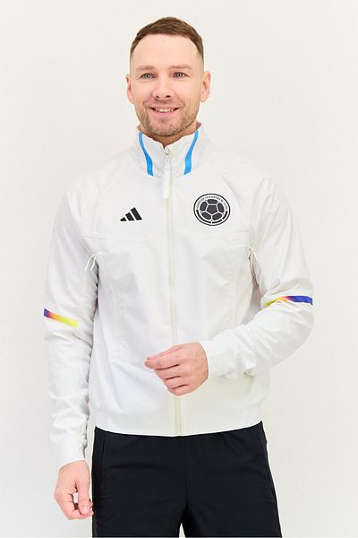 adidas Men Sportswear Fit Colombia Game Day Anthem Football Jacket, White