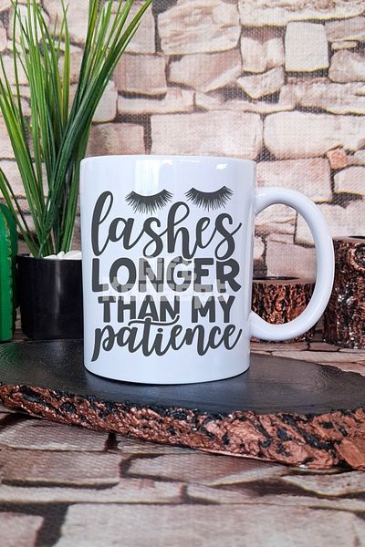 giftkonsept Lashes Longer Than My Patience Sarcastic Gift Printed Tea Coffee Presentation Mug Cup