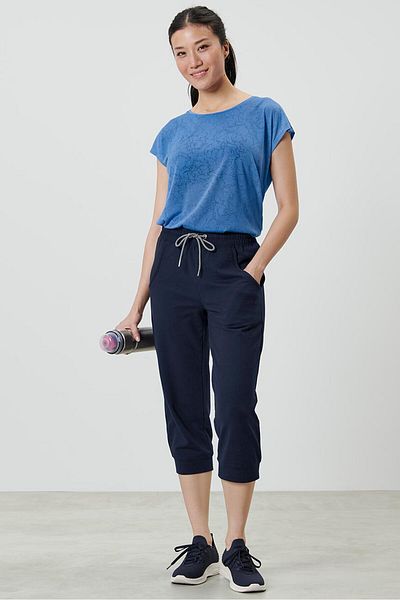 Tchibo Women Sportswear Fit Outdoor Cropped Trousers Pants, Navy