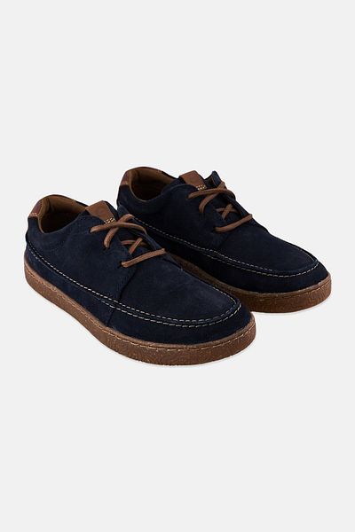 CLARKS Men Standard Hodson Moc Lace Up Casual Shoes, Navy