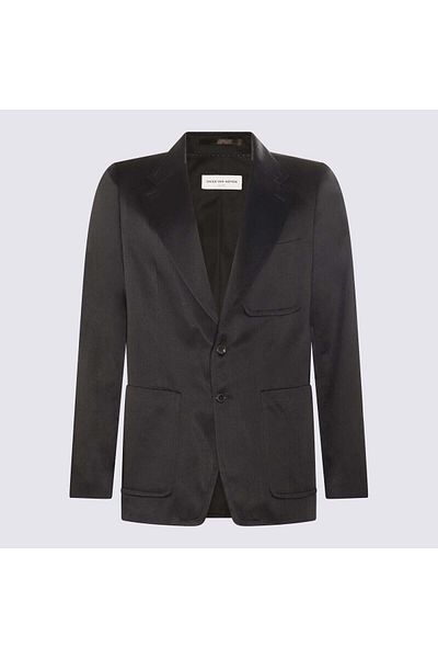 Dries Van Noten Blazer negru din amestec de bumbac Dries Van Noten