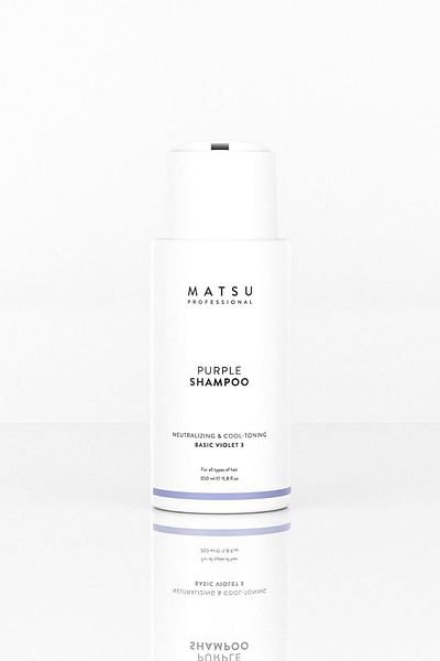 MATSU Tone Equalizing and Moisturizing Purple Shampoo for Cold Blonde and Gray Hair 350 ml