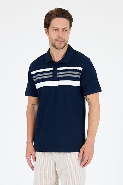 Rodi Men's Polo Neck Short Sleeve T-Shirt – 95% Cotton 5% Elastane – Flexible, Stylish and Comfortable Men's T-Shirt 0035