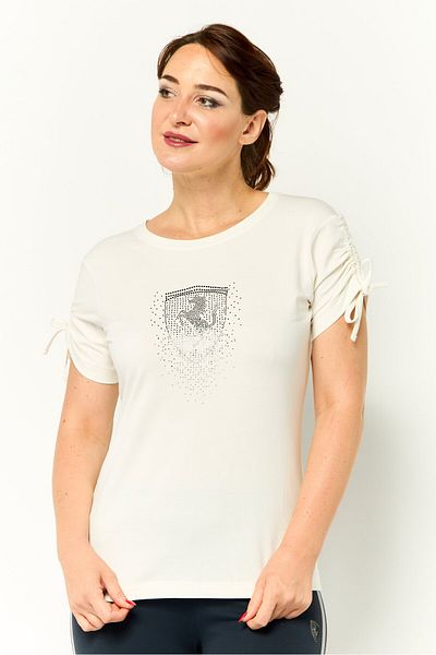 Scuderia Ferrari Women Sportswear Fit Short Sleeve Outdoor T-shirt, Off White