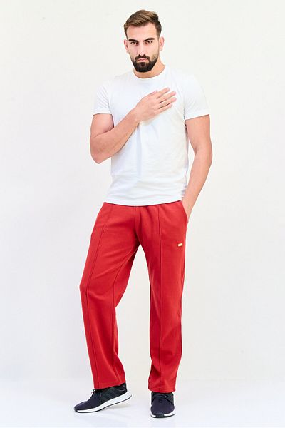 Levi's Men Regular Fit Gold Tap Drawstring Brand Logo Sweatpants, Dark Red