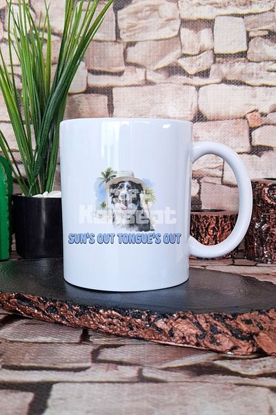 giftkonsept Suns Out Tongues Out Funny Dog Sun Enjoyment Gift Printed Tea Coffee Presentation Mug Cup