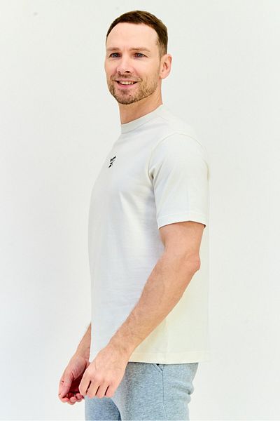 Reebok Men Sportswear Fit Short Sleeve Outdoor T-Shirt, Off White