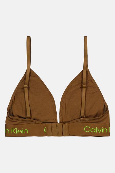 Calvin Klein Women Brand Logo Lightly Padded Bra, Brown