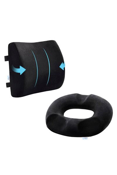 BETTER POSTURE Orthopedic hemorrhoid cushion pack, Pro seat cushion and Lite office/car lumbar cushion