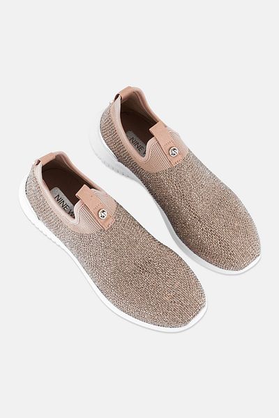 Nine West Women Rhinestone Slip On Casual Shoes, Peach