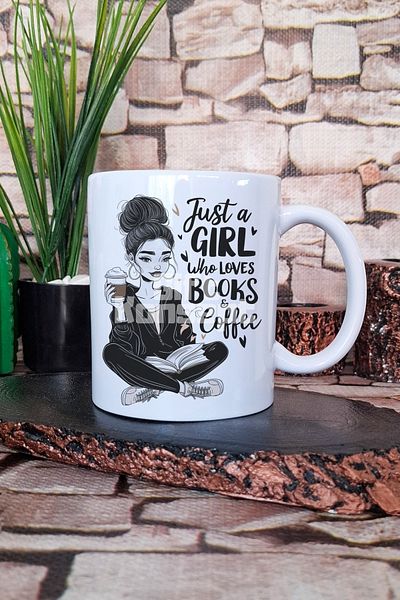 giftkonsept Just a Girl Who Loves Books Coffee 2 Printed Book Coffee Gift Printed Mug Cup
