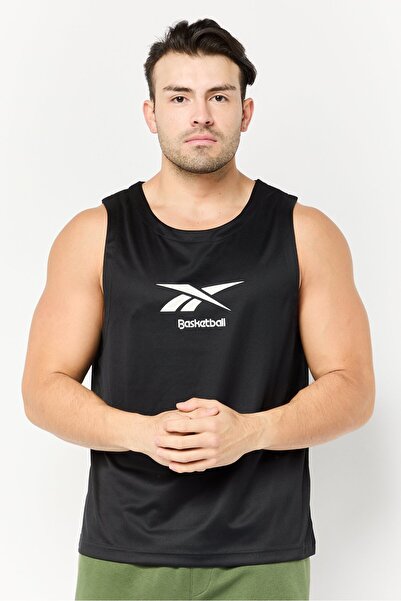 Reebok Men Sportswear Fit Sleeveless Basketball Vest, Black