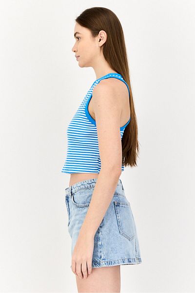 Offline by Aerie Women Crew Neck Sleeveless Stripe Tank Top, Multicolor