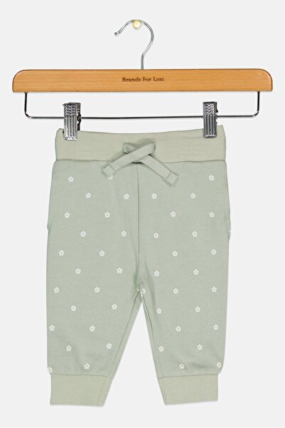 MOTHERCARE Toddlers Boy Floral Print Sweatpants, Sage Green