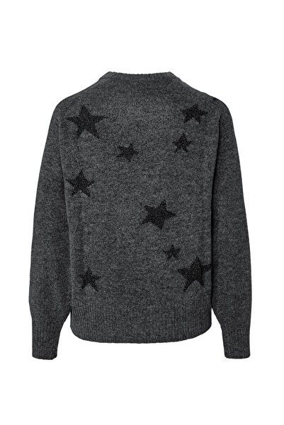 Tchibo Women Round Neck Knitted Sweater, Grey