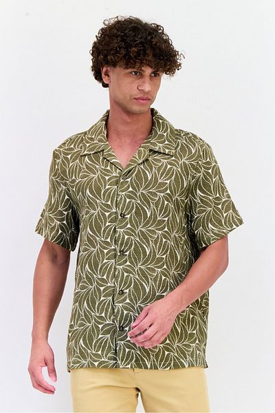 Vince Camuto Men Regular Fit Short Sleeve Allover Print Casual Shirt, Multicolor