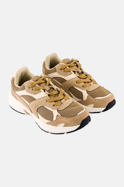 XOXO Women Lace Up Textile Casual Shoes, Khaki