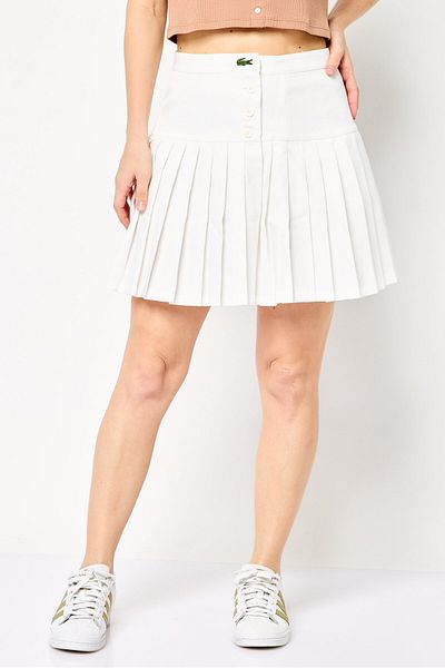 Lacoste Women Embroidered Logo Mini Skirt, White