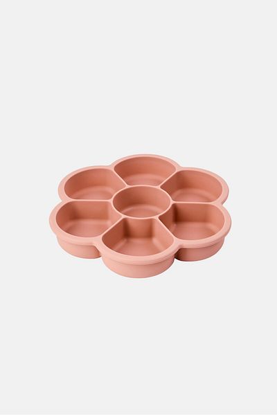 Preschool Fun Silicone Divided Snack Plate, Rose Pink