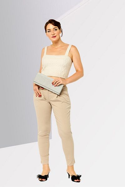 Harmont & Blaine Women Regular Fit Solid Chino Pants, Beige
