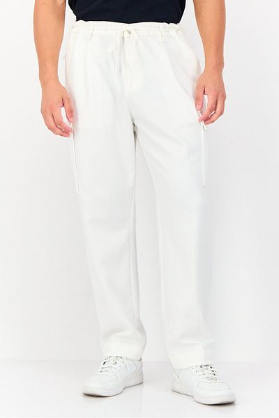 CELIO Men Regular Fit Solid Cargo Pants, White