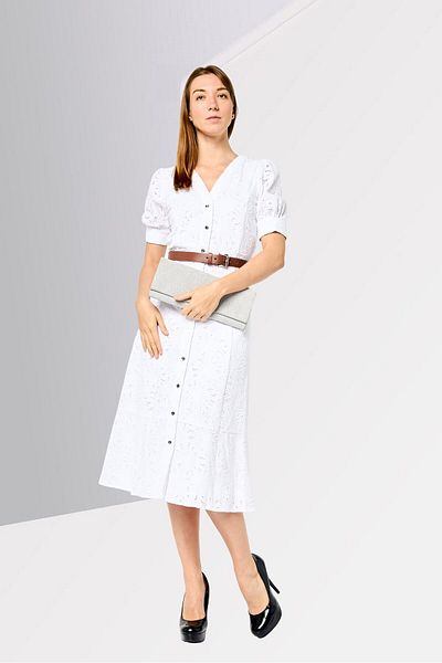Michael Kors Women Embroidered Maxi Dress, White