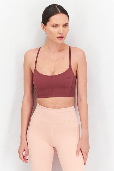 adidas Women Padded Power React Training Sports Bra, Mauve