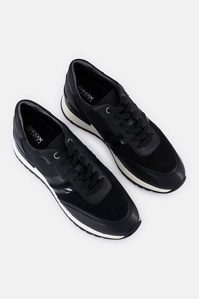 Geox Women D DESYA Lace Up Sneaker, Black