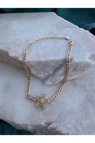 NFS BUTİK Zircon Stone Snowflake Figure 316L Steel-Ysx Anklet