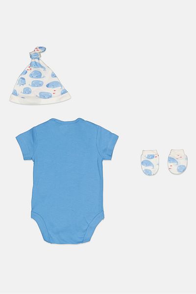 MOTHERCARE Toddlers Girl 3 Pieces Graphic Print Bodysuit, Cap And Socks Set, Multicolor