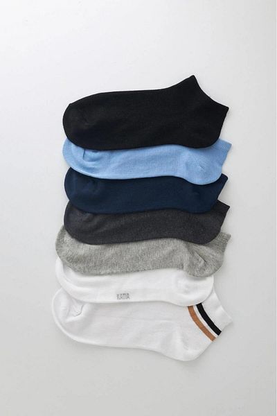 Katia&Bony Men's 7 Pack Mixed Step Socks Multi Color