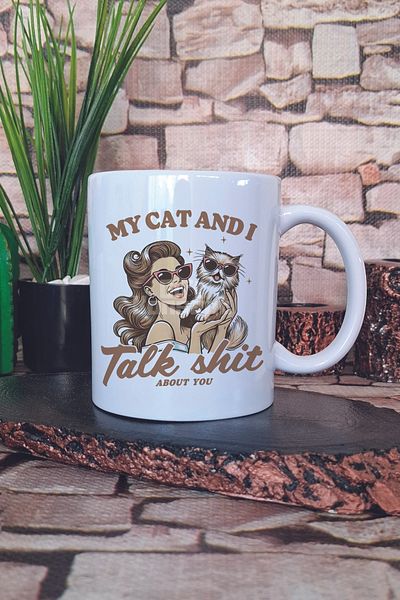 giftkonsept My Cat and I Printed Cat Lover with My Cat Duo Gift Printed Tea Coffee Presentation Mug Cup