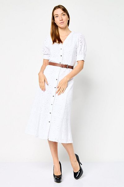 Michael Kors Women Embroidered Maxi Dress, White