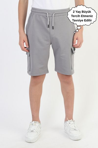 ASYAKİDS CLUB Boy's Summer Combed Cotton Sports Capri Shorts with Pockets