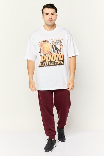 Puma Men Relaxed Fit Short Sleeves Outdoors T-Shirts, White