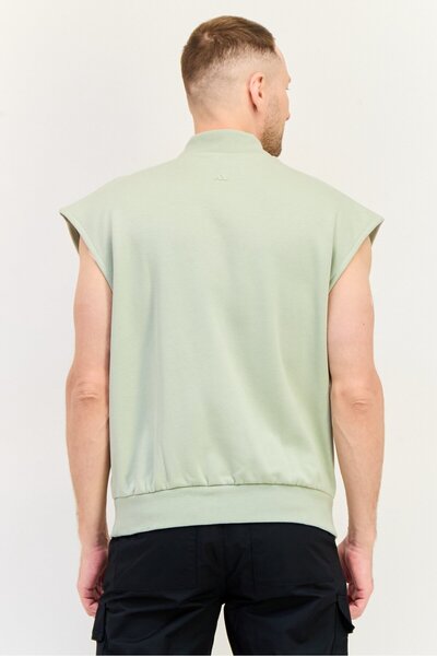 adidas Men Sportswear Fit Sleeveless Basketball Sweatshirt, Light Green